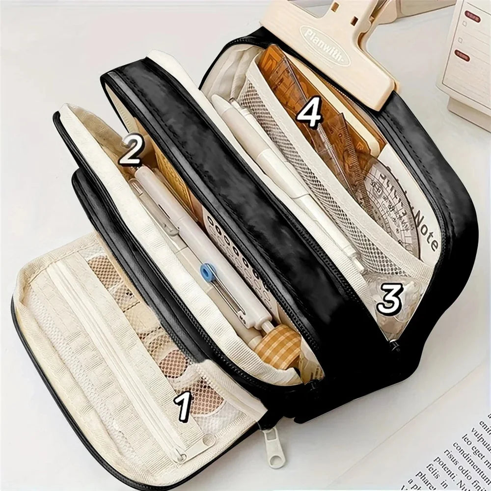 A Large-capacity Multi-layer Pencil Case, A Simple Multi-purpose Student Stationery Box And Makeup Storage Bag