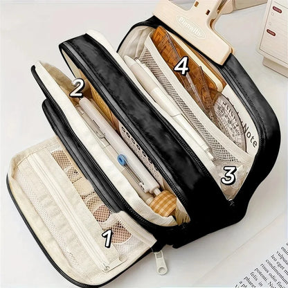 A Large-capacity Multi-layer Pencil Case, A Simple Multi-purpose Student Stationery Box And Makeup Storage Bag