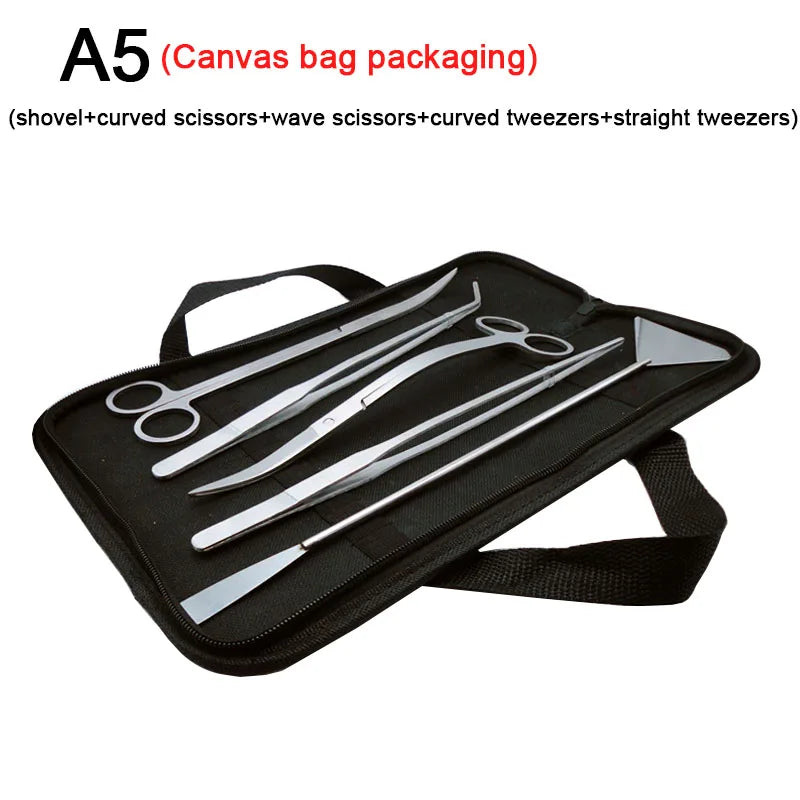 Aquarium Tools Set Scissor Tweezers Plants Wave Scissors Grass Stainless Cleaning Tools Fish Tank Shovels Aquarium Accessories