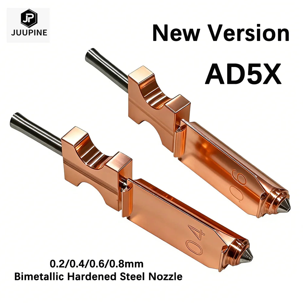 Flash Forge Ad5x Accessories Bimetallic Nozzle AD5X New Upgraded Hardened Steel Hotend Nozzles 0.2/0.4/0.6/0.8 3D Printer Parts