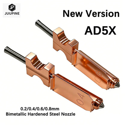 Flash Forge Ad5x Accessories Bimetallic Nozzle AD5X New Upgraded Hardened Steel Hotend Nozzles 0.2/0.4/0.6/0.8 3D Printer Parts