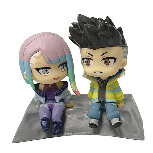 2pcs/set Cyberpunk Edgerunners David Martinez Lucyna Kushinada Lucy Lovers Anime Action Figure Toys Cute Doll Collection Model