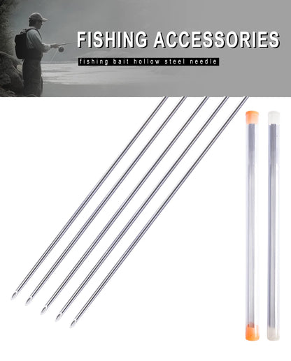 FTK Earthworm Hooking Needle Stainless Steel Earthworm Gas Needle Portable Hollow Fishing Worm Penetrating Driller Fish Tool