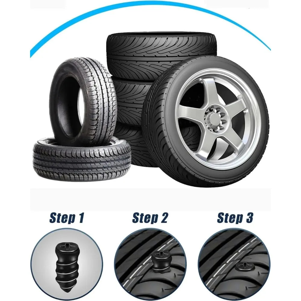 Puncture Repair Kit for Car Vacuum Tire Repair Screws, Quick Fix Self-Service Tire Repair Nails for Flat Tires With Screwdriver