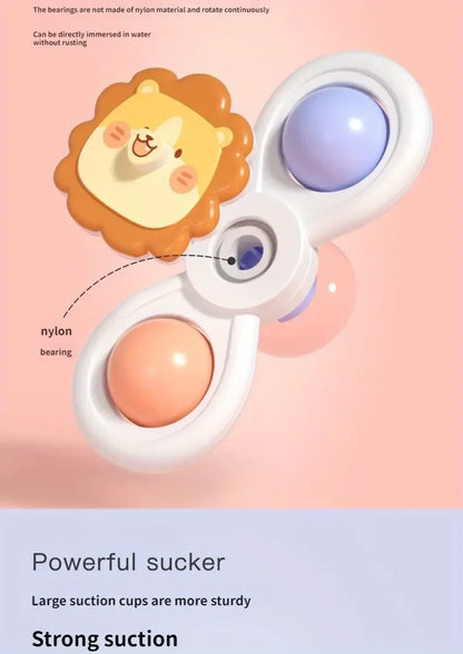 3PCS Suction Cup Spinner Toy Baby Bath Funny Game Educational Toys For Children Girls Boys Infant Sensory Stress Reliever Gift