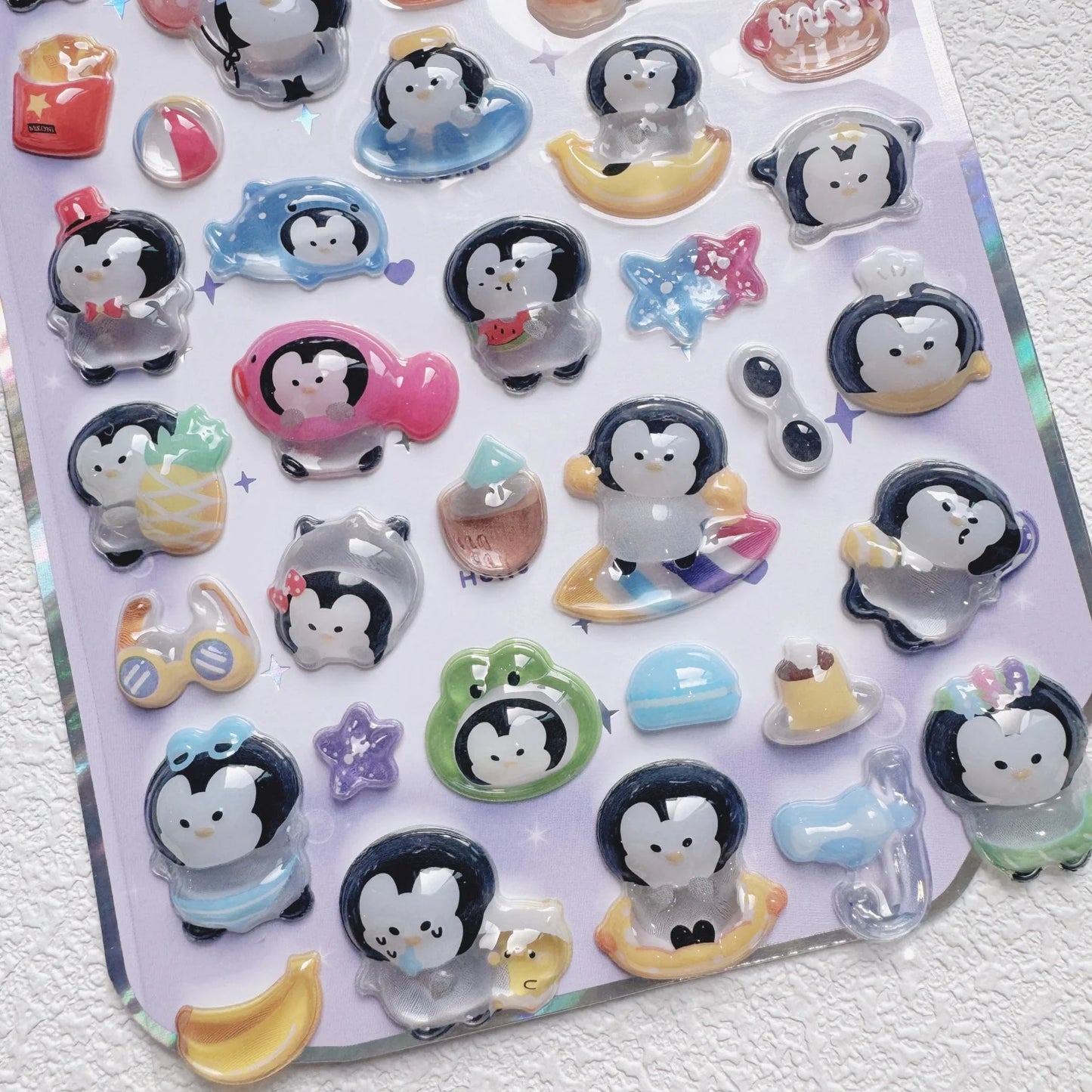 NEKONI Cute Animals Seal Bear Penguin 3D Stickers Scrapbooking DIY Journaling Stationery Diary Cute Stickers School Supply