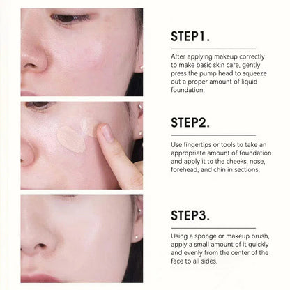 The liquid foundation is light, matte, naturally brightening, and does not come off makeup. The natural complexion is frosty,