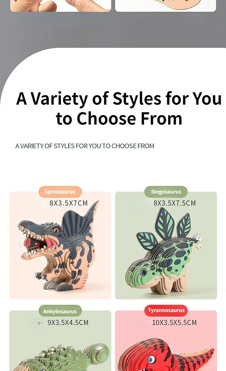 3D Jigsaw Puzzles for Kids Jurassic World Dinosaur Educational Toys Paper Animal Puzzle Cartoon Model Toys Children's Day Gift