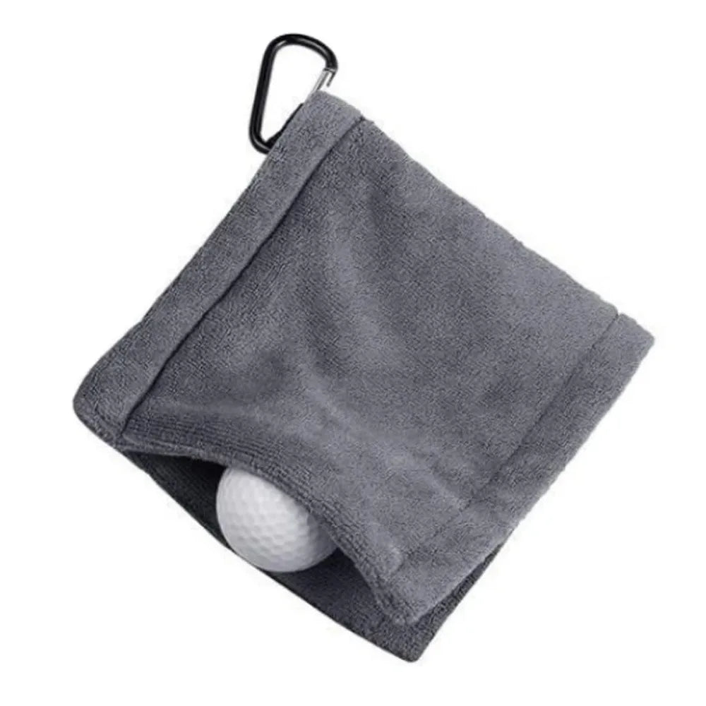 14*14cm Golf Towel High Water Absorption with Carabiner Hook Sweat-Absorbent Wiping Cloth for Cleaning Club