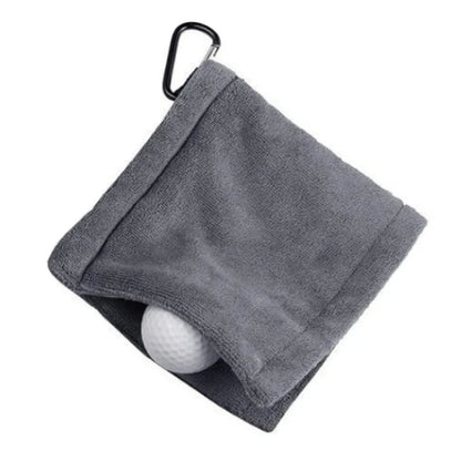 14*14cm Golf Towel High Water Absorption with Carabiner Hook Sweat-Absorbent Wiping Cloth for Cleaning Club