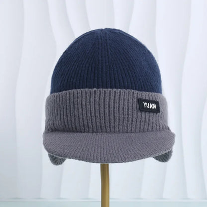Winter Thermal Knitted Baseball Cap Thickened Ear Protection Warm Hat Windproof Men Women Outdoor Sports Running Hiking Beanie