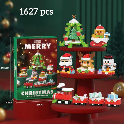 Christmas Gifts Micro Mini Building Blocks - Santa Claus, Christmas Tree, Reindeer, Snowman Train Elements Puzzle Assembling Toy
