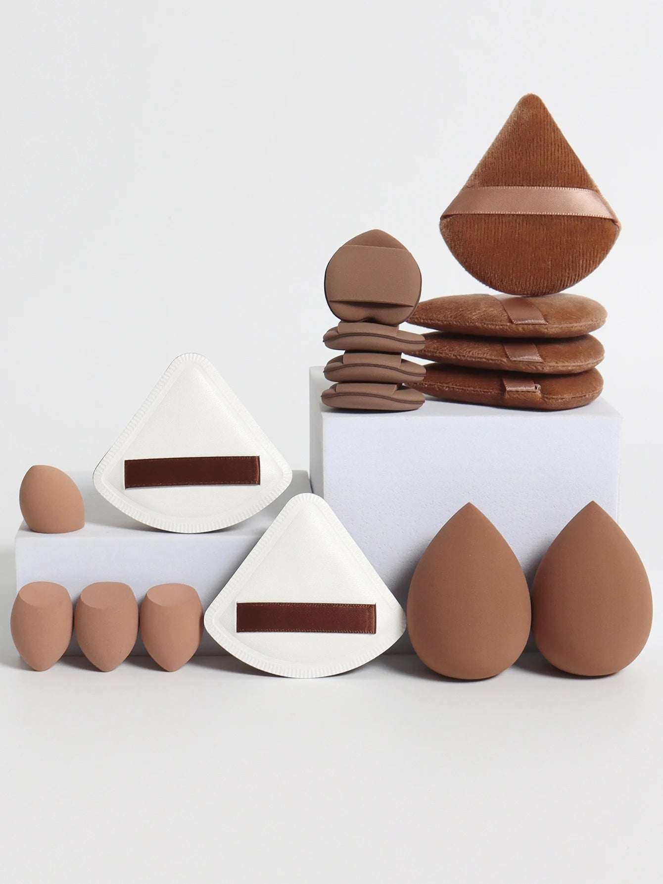 Cat Powder Cotton Candy 16-Piece Set 2 Makeup Eggs & 4 Mini Makeup Eggs & 2 Cotton Candy Powder Puff & 4 Powder Puff & 4 Mini C
