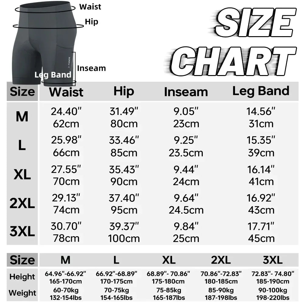 X-TIGER Cycling Shorts 6D Gel Cushioned Cycling Shorts MTB Cycling Briefs Cycling Lounge Pants Yoga Pants Sports Fitness Pants