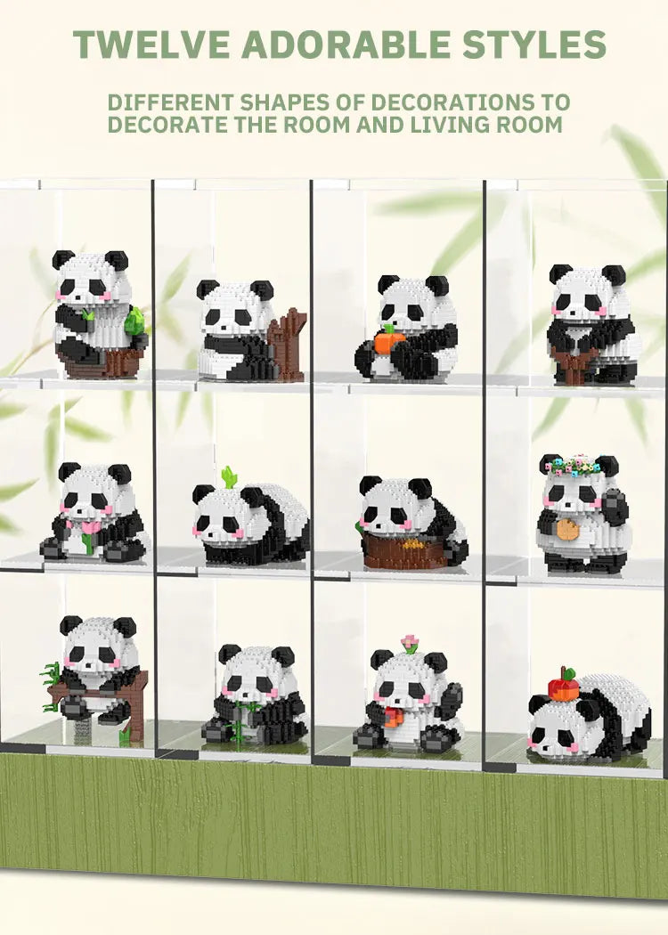 Cute Panda Micro Building Blocks Microparticle Animal Huahua Doll Building Block Brick Toys for Children Girls Birthday Gifts