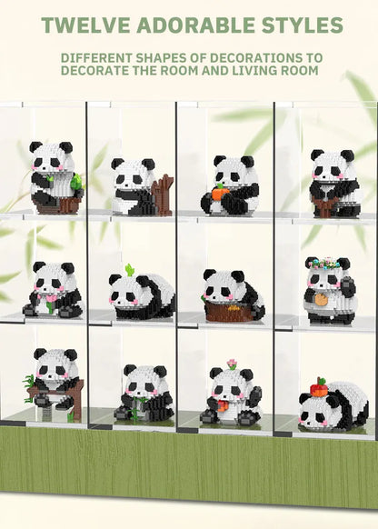 Cute Panda Micro Building Blocks Microparticle Animal Huahua Doll Building Block Brick Toys for Children Girls Birthday Gifts