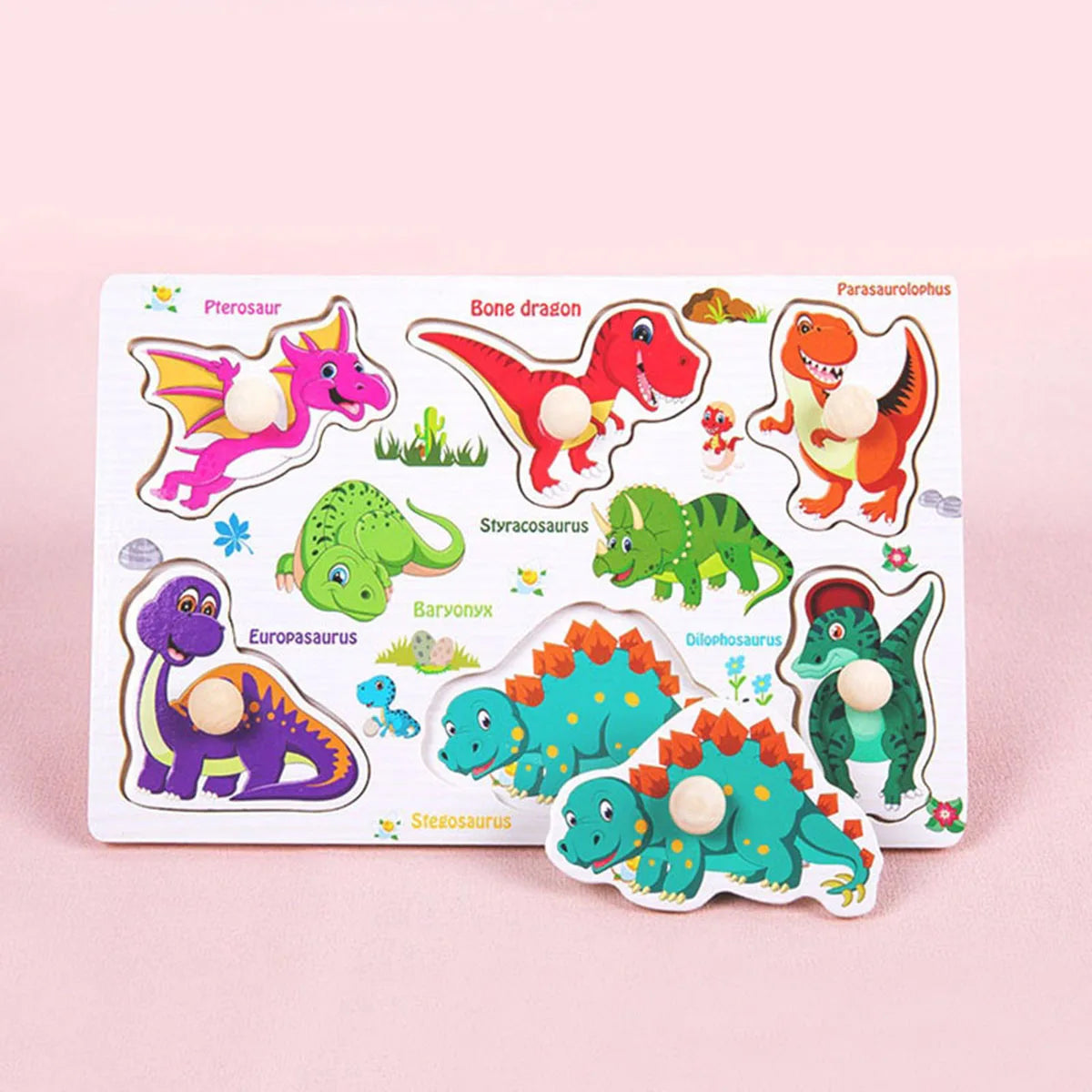 1pc Wooden Jigsaw Puzzle Kids Montessori Games Educational Toys for Children Animal Fruits Shapes Hand Grasp Board Wood Puzzles