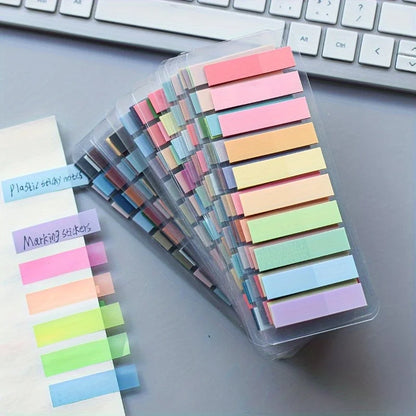 PET Morandi Color Translucent Convenience Sticker Marking Index Sticker, Oblong Shape,with Index Tabs for Organization and Notes