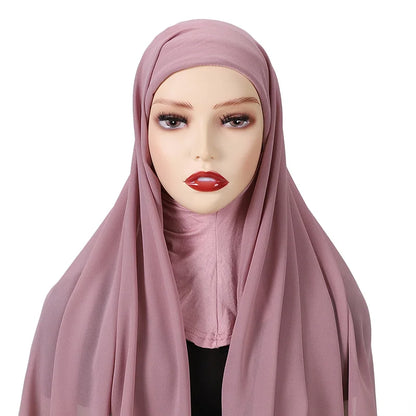Full Cover Inner Muslim Chiffon Hijab Instant Scarf Islamic Cap Head Wear Caps Underscarf Bone Bonnet Headcover