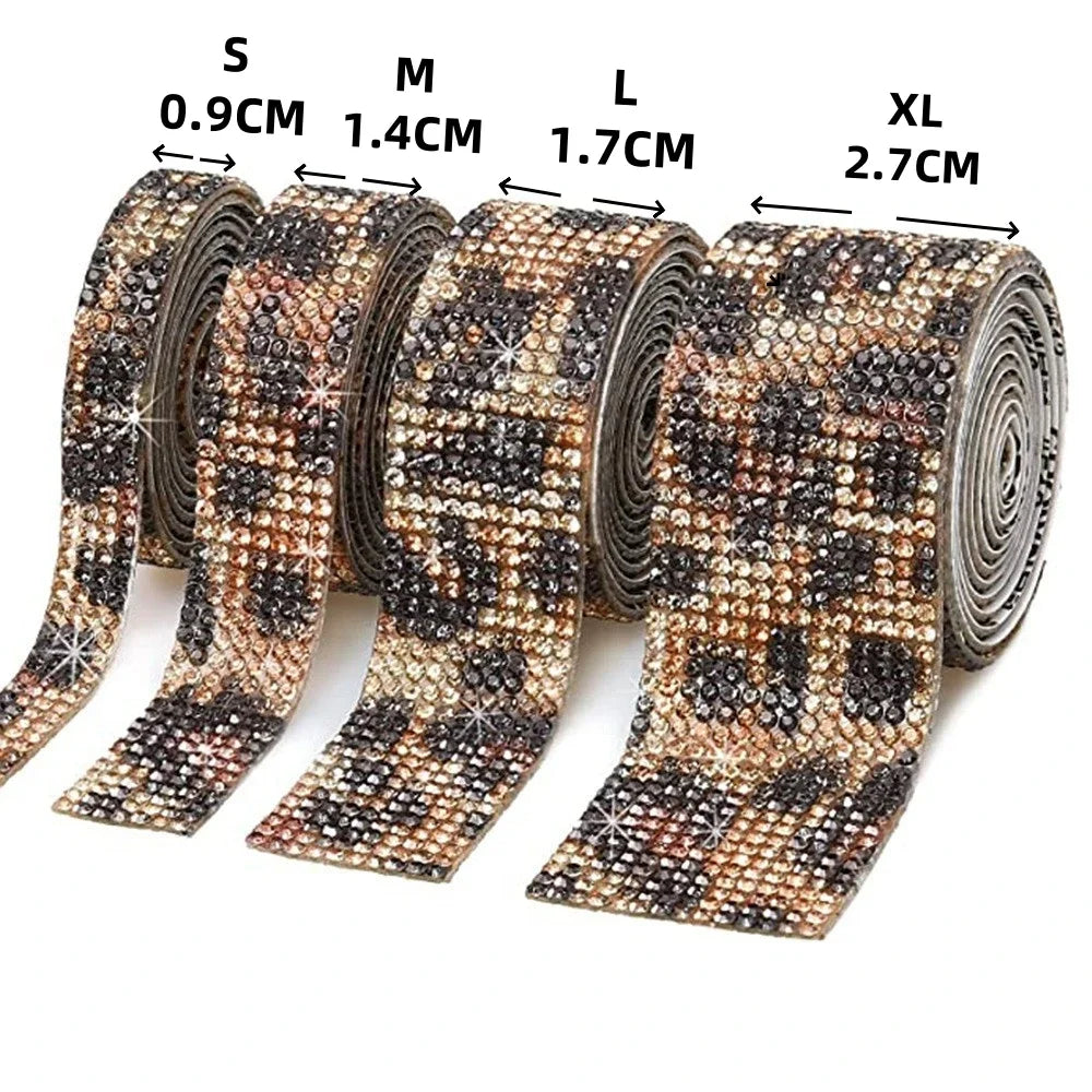 1 Yard Self Adhesive Crystal Rhinestone Sticker Diamond Ribbon DIY Sticker Rhinestones Arts Crafts Tape Car Phone Decoration