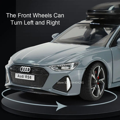 1:32 RS6 RS7 Alloy Miniature Models Diecast Car Toys 6 Doors Opened Sound Light Pull Back Metal Vehices Children's Holiday Gifts