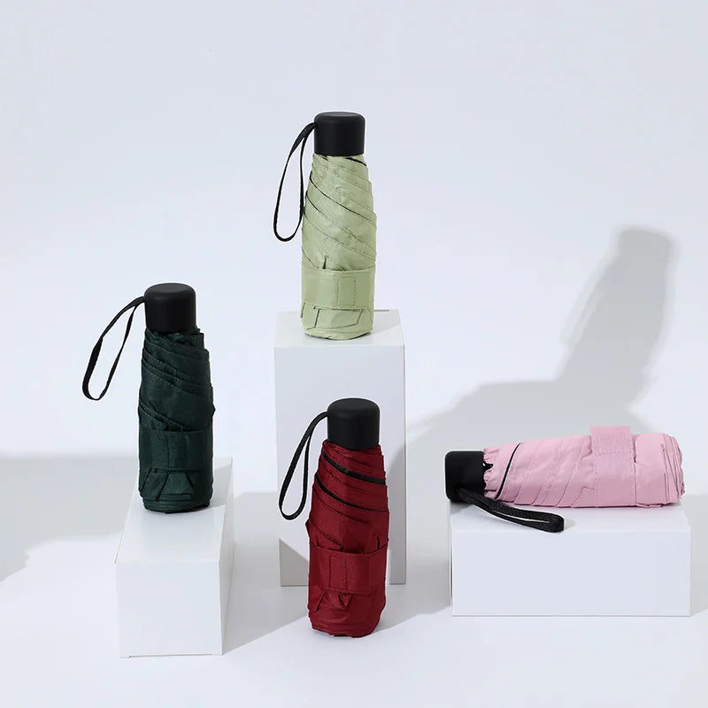 Ultralight Mini Pocket Women's Small Windproof Folding Umbrella Travel Compact Rain Men's Umbrella Sunscreen Umbrella Outdoor Um