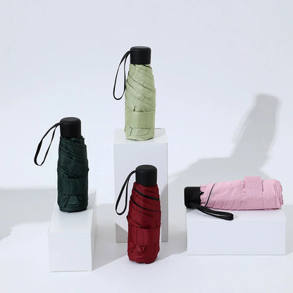 Ultralight Mini Pocket Women's Small Windproof Folding Umbrella Travel Compact Rain Men's Umbrella Sunscreen Umbrella Outdoor Um