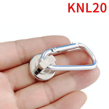 Magnetic Hooks Strong Heavy Duty Neodymium Hooks With Swivel Carabiner Hook For Refrigerator 1pcs Magnetic Materials