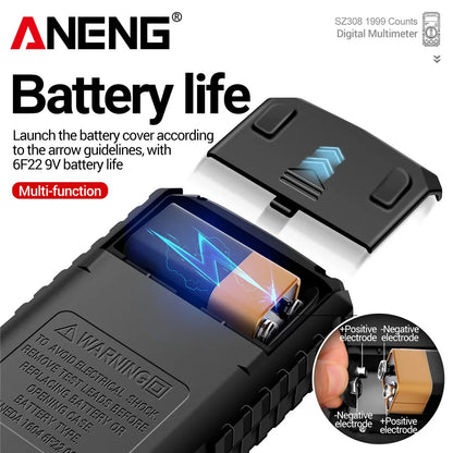 ANENG SZ308 1999 Count Digital Multimeter AC/DC High-Precision Multi-function Voltage Current Resistance Multimeter Tester Tools