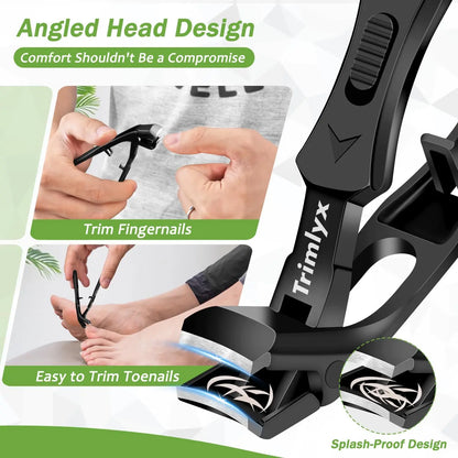 Heavy Duty Toenail Clippers Kit for Thick Toenails Seniors Toe Nail Clippers Upgrade Angled Head Ingrown Large Toe Nail Clippers