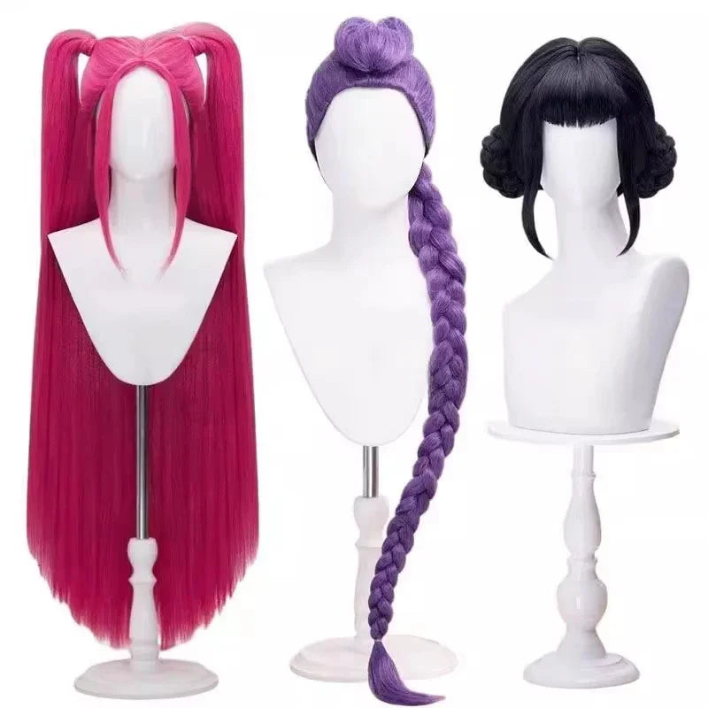 KPop Rumi Mira Zoey White Singing Suit Women Girls Halloween Party Role Playing Outfit Cosplay Costume Wig for Adult Children