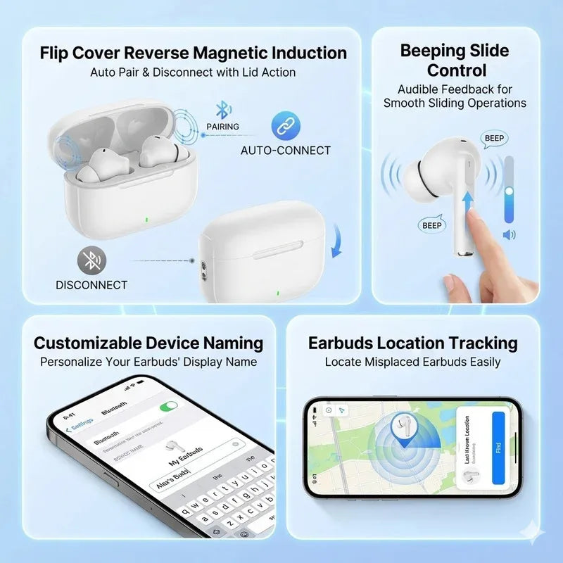 Active Noise Cancelling Wireless Headphones with Immersive Sound Ultra-Low Latency Effortless Wireless Charging for Gym running