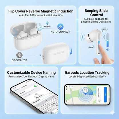 Active Noise Cancelling Wireless Headphones with Immersive Sound Ultra-Low Latency Effortless Wireless Charging for Gym running