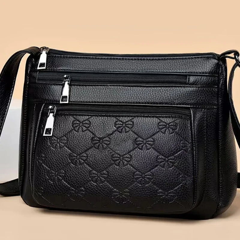 Women's Stylish Crossbody Shoulder Bag with Bow Print Decoration Practical for Daily Casual Outings Commute