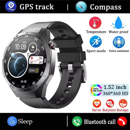 2025 New GT5 Pro Smart Watch Men AMOLED Screen GPS Motion trajectory Heart Rate Monitr Bluetooth Call SmartWatch Waterproof Band