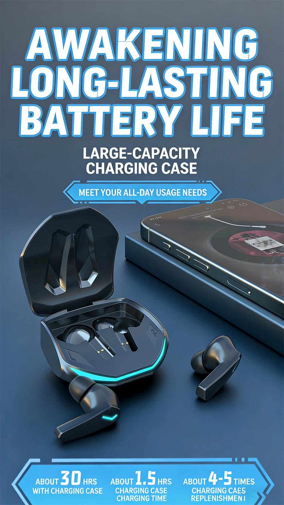 2026 New HOT Earphone Bluetooth 5.3 Headphones with Mic 9D Stereo Pro 6 Earbuds Dual Modes Music Game Wireless Headset Choice