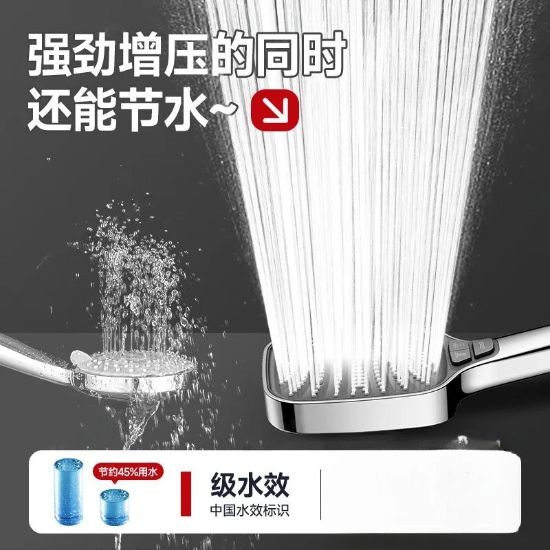 Adjustable Shower Head 8 Mode Rainfall Shower Large Flow Showerhead High Pressure Water Saving Shower Mixer Bathroom Accessories