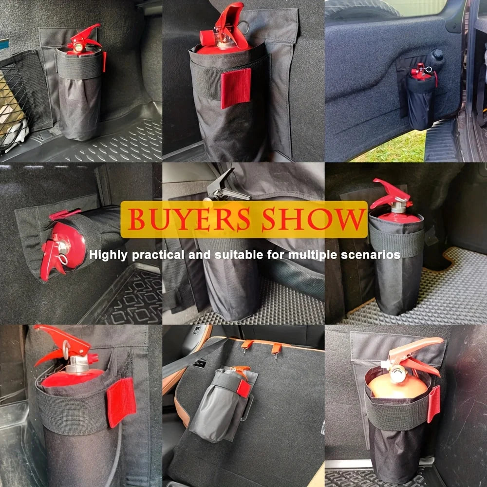 1pc Oxford Fabric Car Fire Extinguisher Organizer - Durable Trunk Storage Bag & Seat Back Holder, for Fire Extinguisher Storage