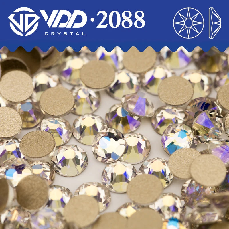 VDD SS16-SS30 High Quality AAAAA 2088 Rhinestones Crystal Flatback 8 Big 8 Small 16cut Stones For DIY Crafts Nail Art Decoration
