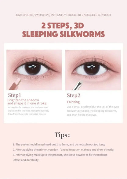 Brightening Aegyo Sal Pencil Waterproof Natural Dual-Color Lying Silkworm Under-Eye Highlighter Shadow Pen Contour Eye Makeup