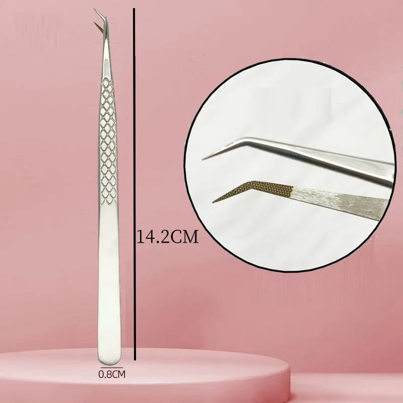 Nanometer Fiber Tip False Lash Tweezers For Eyelash Extension Mega Volume perfect close tip Boot isolation Artist Makeup Tools