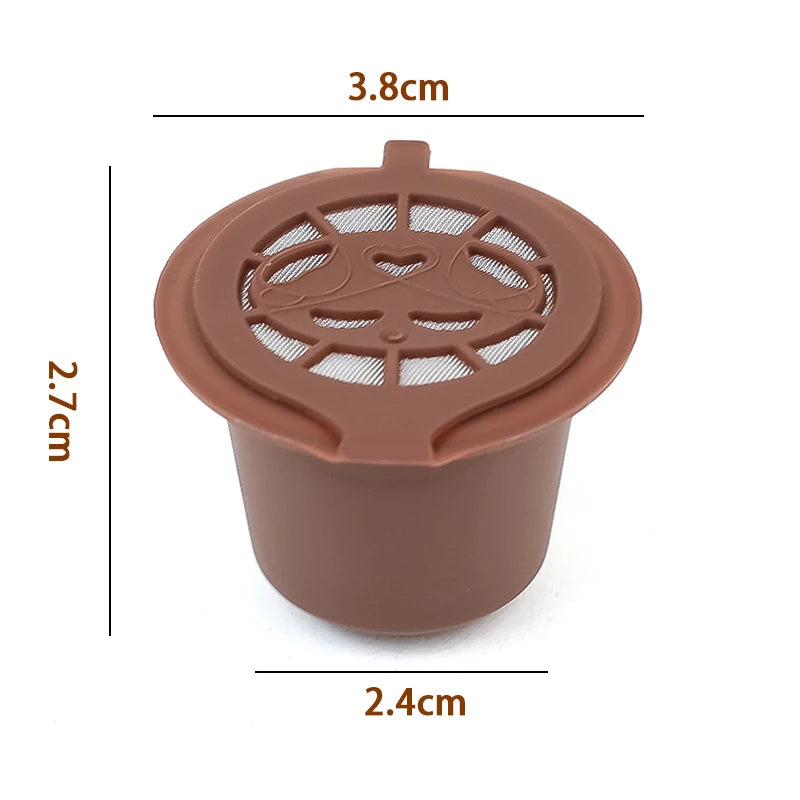 3/6PCS Refillable Reusable Nespresso Coffee Capsule Reutilisable Nespresso Pods with a Spoon a Brush