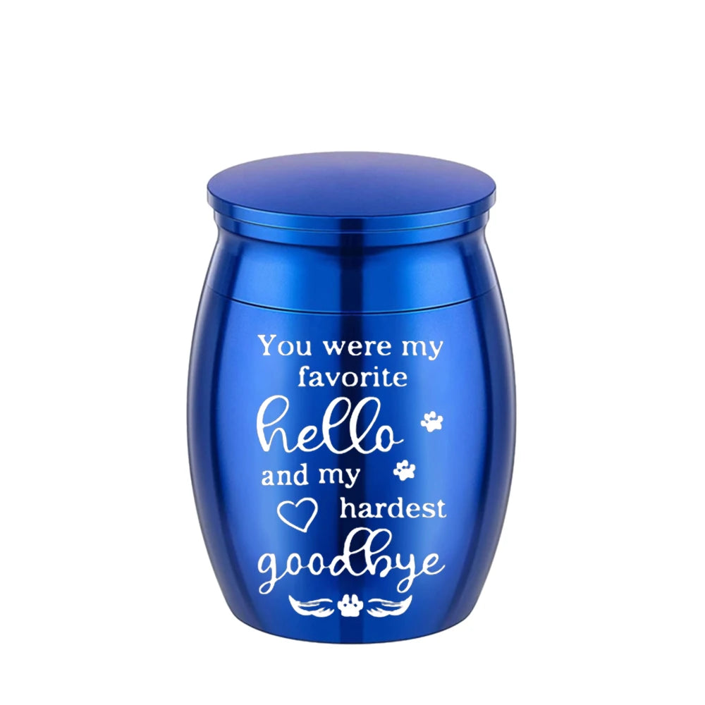 Small Urns for Human Ashes Mini Urn for Ashes Dog paw print Keepsake Urns for Ashes for Sharing Memorial Ashes Holder