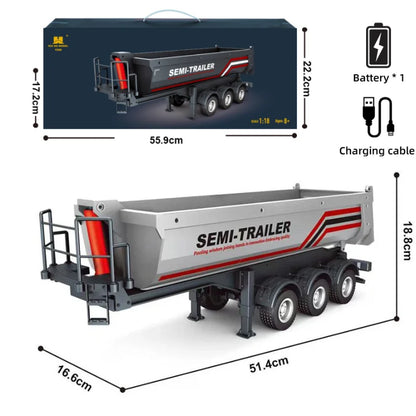HUINA 1501 770S 1/18 19CH 2.4G RC Alloy Tractor Truck Engineering Trailer Truck with Light and Sound Toys for Boys Adults Gifts