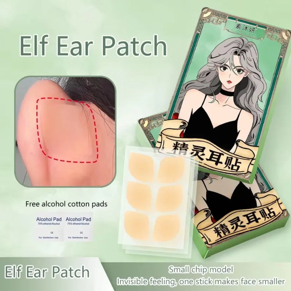 12/30Patches Elf Ear Support Stickers Invisible Ear Corrector Earlobe Support Patches Elf Ear Makeup V-Face Stickers Easy Use