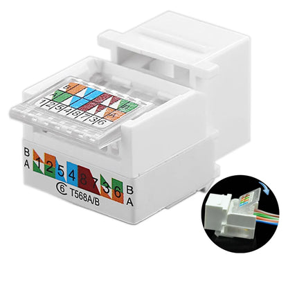 CAT6 RJ45 Insert Keystone Gigabit LAN Coupler Plug Standard T568A/B Network Module Slot For Internet Jack Ethernet Connector