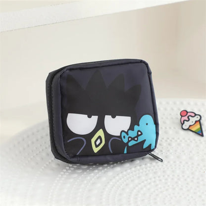 Hello Kitty Kuromi Menstrual Bag Cute Girly Cinnamoroll Hangyodon Pochacco Capacity Sanitary Napkin Storage Bag