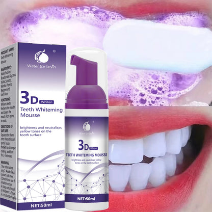50ml Purple Whitening Mousse Toothpaste, Lightweight Mini Whitening Toothpaste, Deep Cleansing, Mild and Refreshing, Fresh Breath, Oral Cleaning and Whitening Toothpaste
