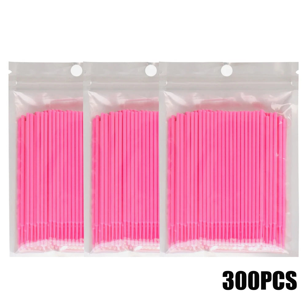 300/2000pcs Cotton Swabs MicroBrush Eyelash Extension Brushes For Makeup Nail Art Individua Applicator Lash Clean Removing Tool