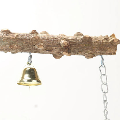 Pepper Wood Parrot Stand Pole Double Layer Toy for Bird Tiger Skin Claw Grinding Beak Grinding Stand Pole Bird Cage Accessories